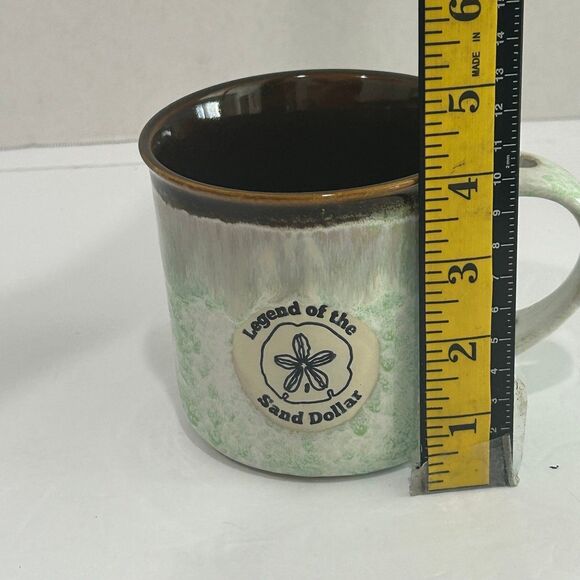 Legend of the Sand Dollar Ceramic Mug Colors Brown Green Cream Size 4” x 4” - Picture 9 of 12